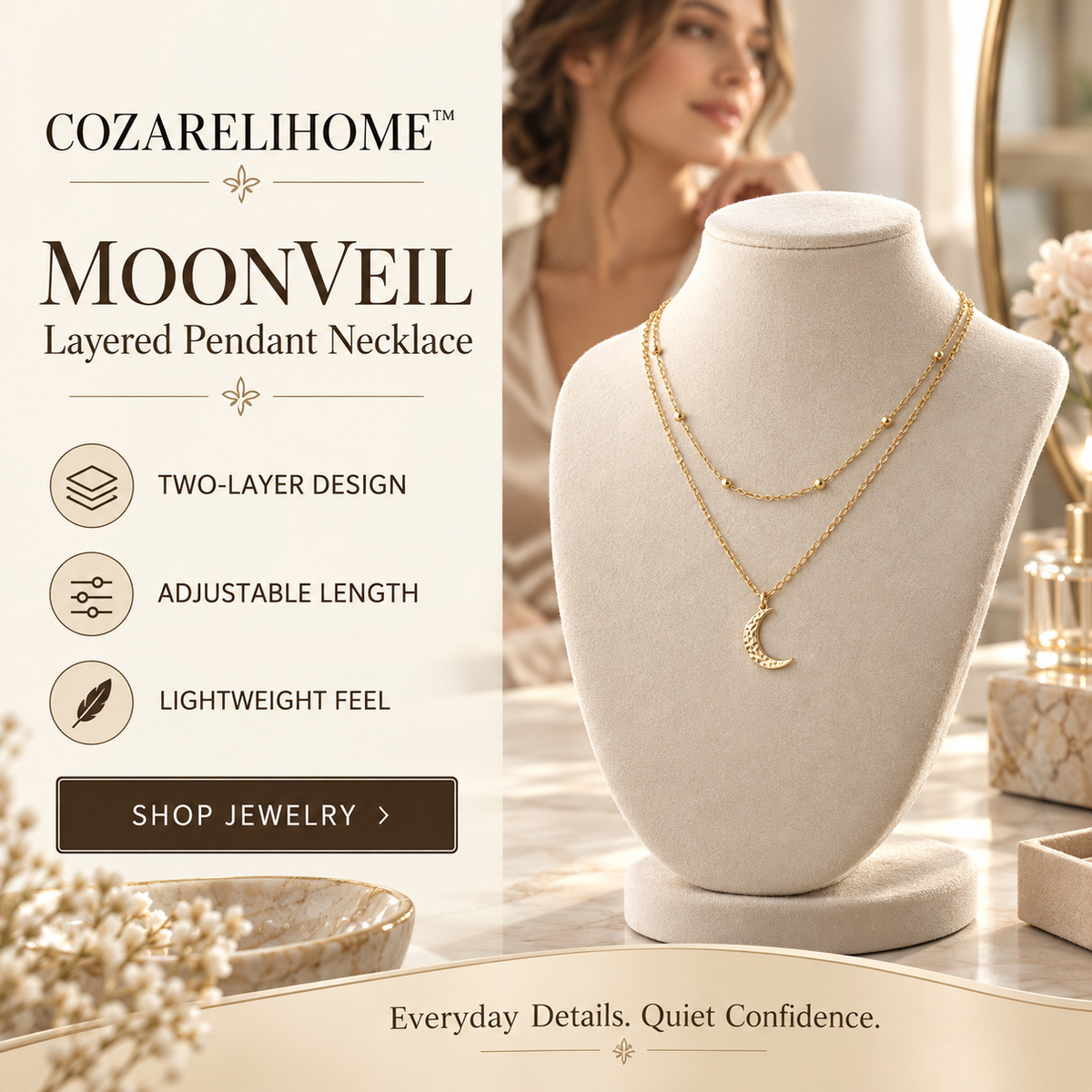 COZARELIHOME™ Moonveil Layered Pendant Necklace