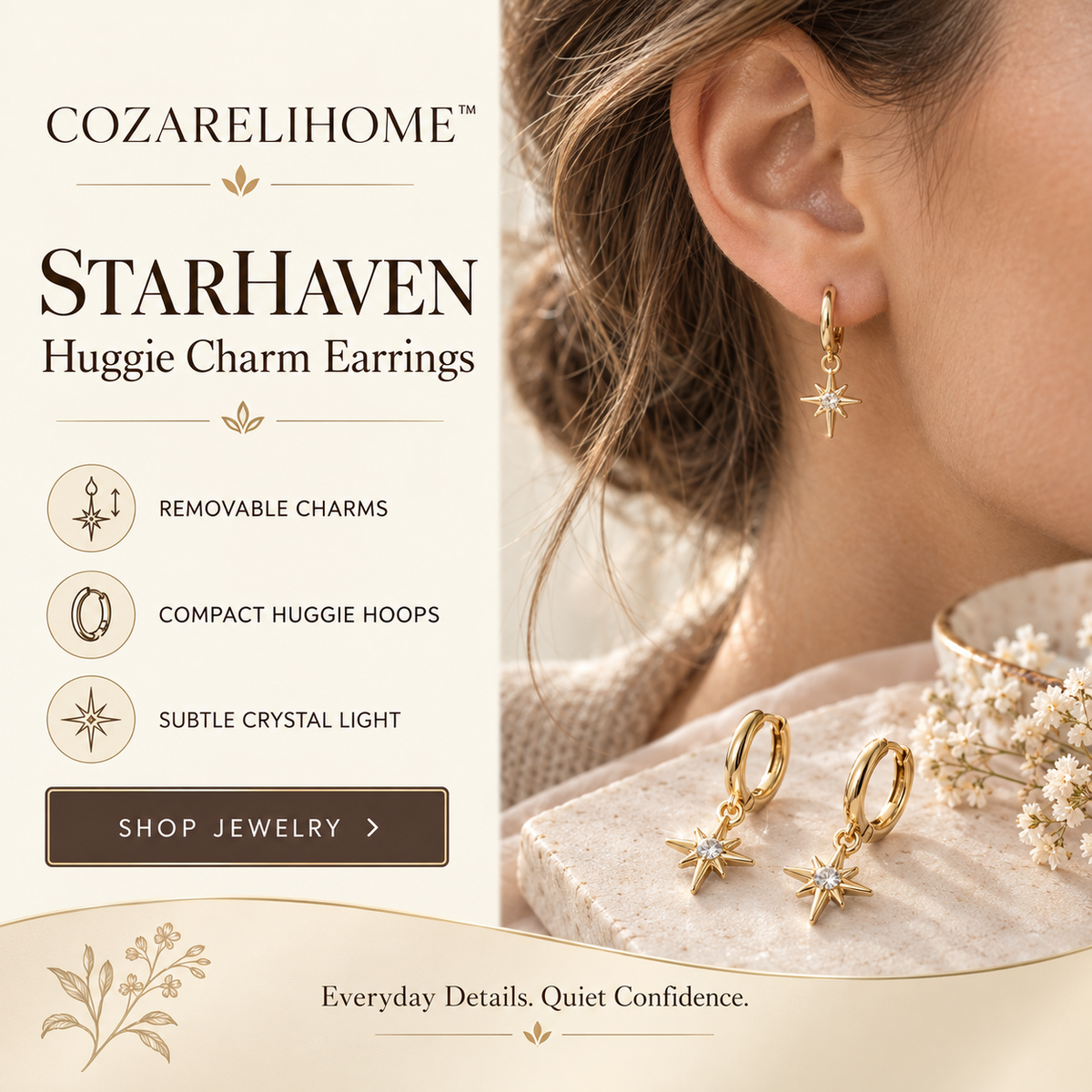 COZARELIHOME™ Starhaven Huggie Charm Earrings