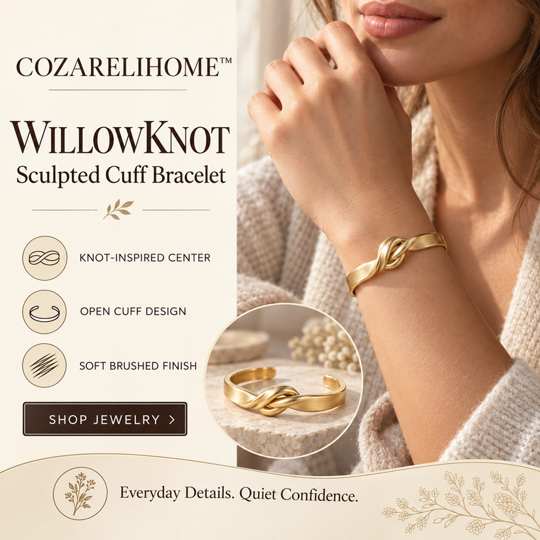 COZARELIHOME™ WillowKnot Sculpted Cuff Bracelet