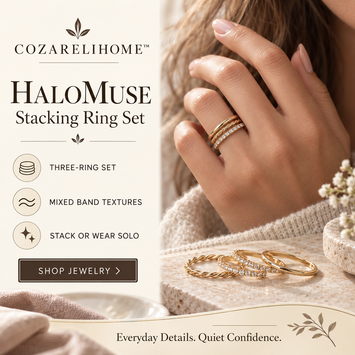 COZARELIHOME™ HaloMuse Stacking Ring Set