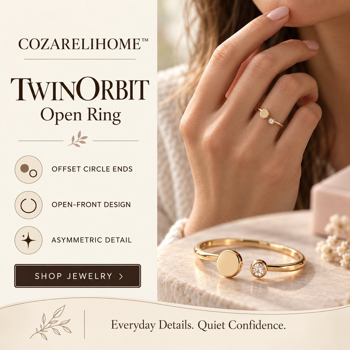 COZARELIHOME™ TwinOrbit Open Ring